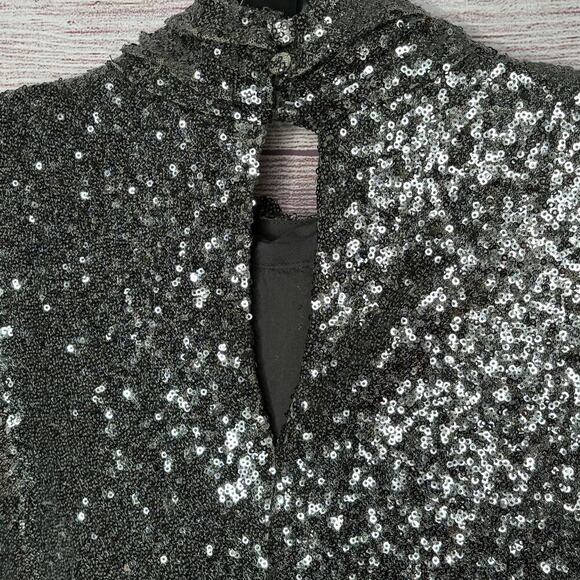 Anthropologie Sunday in Brooklyn Luna Silver Sequined Top Size Medium New - Picture 11 of 13